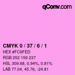 カラーコード: CMYK 0 / 37 / 6 / 1 | qconv.com