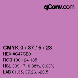 カラーコード: CMYK 0 / 37 / 6 / 23 | qconv.com
