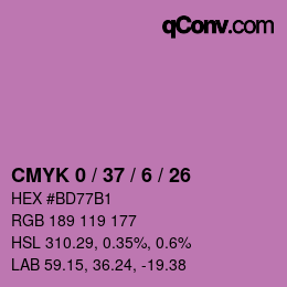 カラーコード: CMYK 0 / 37 / 6 / 26 | qconv.com