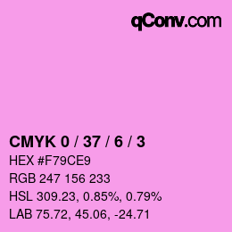 カラーコード: CMYK 0 / 37 / 6 / 3 | qconv.com