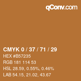 Color code: CMYK 0 / 37 / 71 / 29 | qconv.com