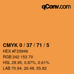 カラーコード: CMYK 0 / 37 / 71 / 5 | qconv.com