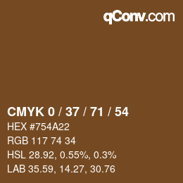 Color code: CMYK 0 / 37 / 71 / 54 | qconv.com