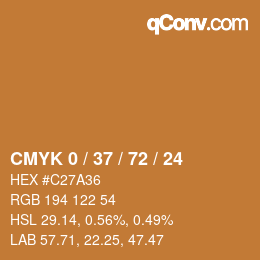 Color code: CMYK 0 / 37 / 72 / 24 | qconv.com