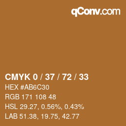 Código de color: CMYK 0 / 37 / 72 / 33 | qconv.com