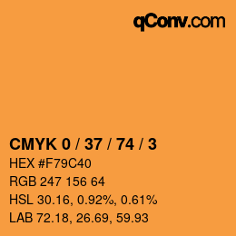 Color code: CMYK 0 / 37 / 74 / 3 | qconv.com
