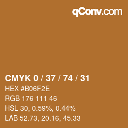 Color code: CMYK 0 / 37 / 74 / 31 | qconv.com