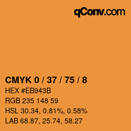 カラーコード: CMYK 0 / 37 / 75 / 8 | qconv.com