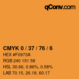 カラーコード: CMYK 0 / 37 / 76 / 6 | qconv.com