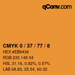 カラーコード: CMYK 0 / 37 / 77 / 8 | qconv.com