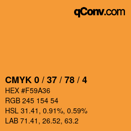カラーコード: CMYK 0 / 37 / 78 / 4 | qconv.com