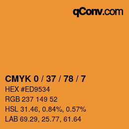カラーコード: CMYK 0 / 37 / 78 / 7 | qconv.com