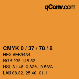 カラーコード: CMYK 0 / 37 / 78 / 8 | qconv.com