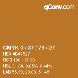 Color code: CMYK 0 / 37 / 79 / 27 | qconv.com