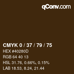 Color code: CMYK 0 / 37 / 79 / 75 | qconv.com