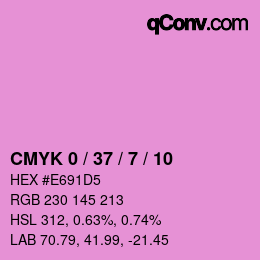 カラーコード: CMYK 0 / 37 / 7 / 10 | qconv.com