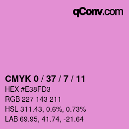 カラーコード: CMYK 0 / 37 / 7 / 11 | qconv.com