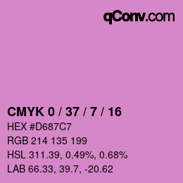 Farbcode: CMYK 0 / 37 / 7 / 16 | qconv.com