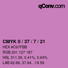 カラーコード: CMYK 0 / 37 / 7 / 21 | qconv.com