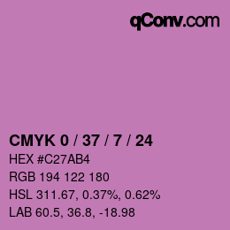 カラーコード: CMYK 0 / 37 / 7 / 24 | qconv.com