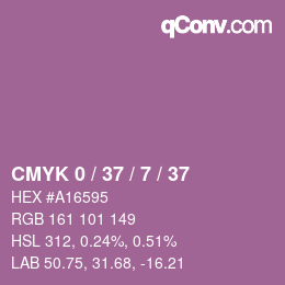カラーコード: CMYK 0 / 37 / 7 / 37 | qconv.com