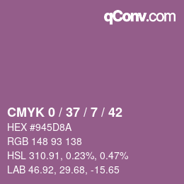 カラーコード: CMYK 0 / 37 / 7 / 42 | qconv.com