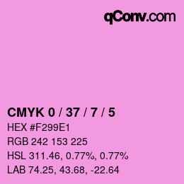カラーコード: CMYK 0 / 37 / 7 / 5 | qconv.com