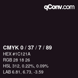 Color code: CMYK 0 / 37 / 7 / 89 | qconv.com