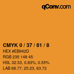 颜色代码: CMYK 0 / 37 / 81 / 8 | qconv.com