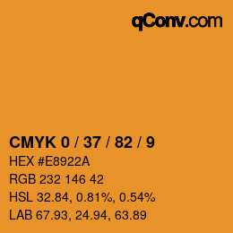 カラーコード: CMYK 0 / 37 / 82 / 9 | qconv.com