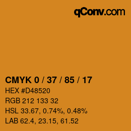Color code: CMYK 0 / 37 / 85 / 17 | qconv.com