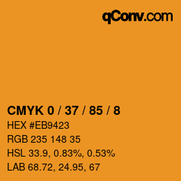 颜色代码: CMYK 0 / 37 / 85 / 8 | qconv.com