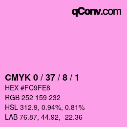 カラーコード: CMYK 0 / 37 / 8 / 1 | qconv.com