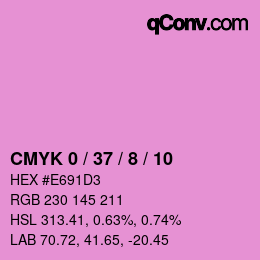 颜色代码: CMYK 0 / 37 / 8 / 10 | qconv.com