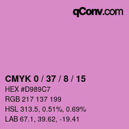 カラーコード: CMYK 0 / 37 / 8 / 15 | qconv.com