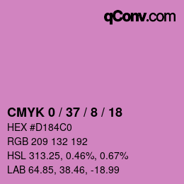 カラーコード: CMYK 0 / 37 / 8 / 18 | qconv.com