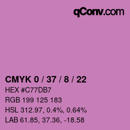 カラーコード: CMYK 0 / 37 / 8 / 22 | qconv.com