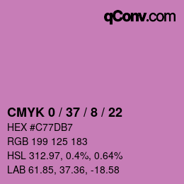 カラーコード: CMYK 0 / 37 / 8 / 22 | qconv.com