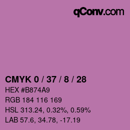 颜色代码: CMYK 0 / 37 / 8 / 28 | qconv.com