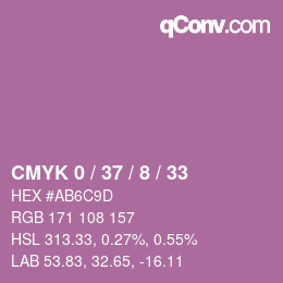 Farbcode: CMYK 0 / 37 / 8 / 33 | qconv.com