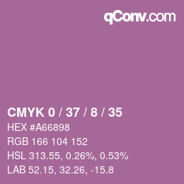 カラーコード: CMYK 0 / 37 / 8 / 35 | qconv.com