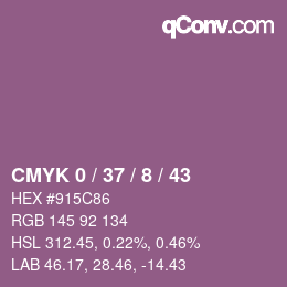カラーコード: CMYK 0 / 37 / 8 / 43 | qconv.com