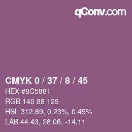 カラーコード: CMYK 0 / 37 / 8 / 45 | qconv.com