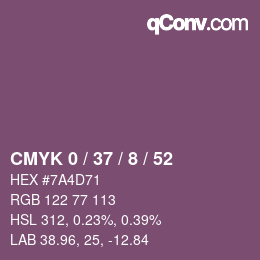 颜色代码: CMYK 0 / 37 / 8 / 52 | qconv.com