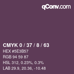 カラーコード: CMYK 0 / 37 / 8 / 63 | qconv.com