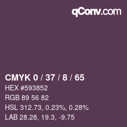 カラーコード: CMYK 0 / 37 / 8 / 65 | qconv.com