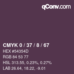 カラーコード: CMYK 0 / 37 / 8 / 67 | qconv.com
