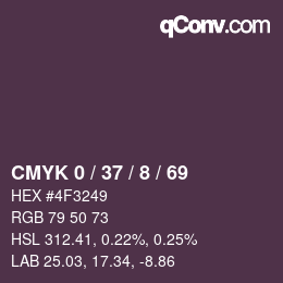 Color code: CMYK 0 / 37 / 8 / 69 | qconv.com