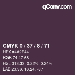 Color code: CMYK 0 / 37 / 8 / 71 | qconv.com