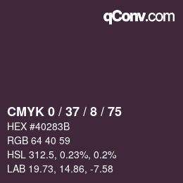 カラーコード: CMYK 0 / 37 / 8 / 75 | qconv.com